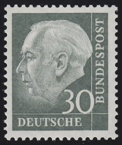 259xv Theodor Heuss 30 Pf, gomme frittée, ** frais de port