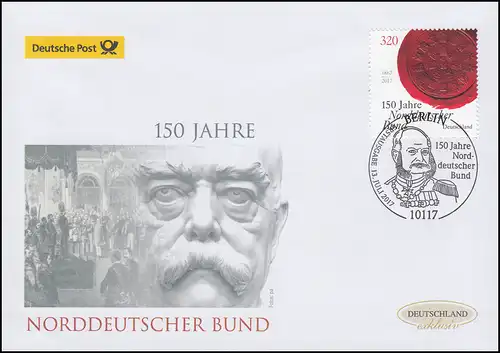 3321 Norddeutscher Bund, Schmuck-FDC Deutschland exklusiv