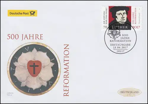 3300 Martin Luther - 500 Jahre Reformation, Schmuck-FDC Deutschland exklusiv