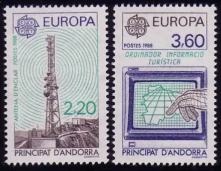 Europaunion 1988 Andorra (Französische Post) 390-391, Satz ** / MNH