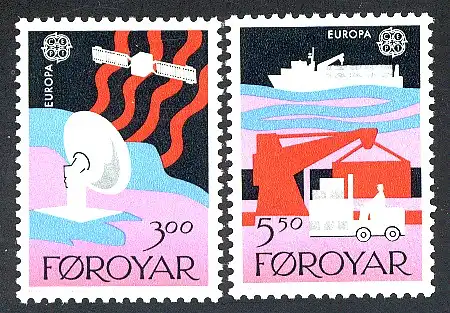 Europaunion 1988 Dänemark-Färöer 166-167, Satz ** / MNH