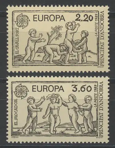 Union européenne 1989 Andorre (Post français) 399-400, taux ** / MNH