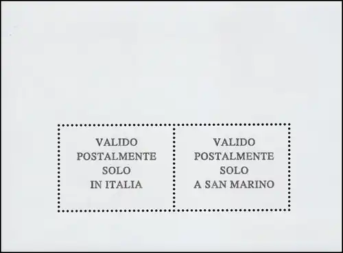 San Marino Block 37 Briefmarkenausstellung "Die zwei Republiken", ** / MNH