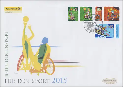 3149-3151 Sports assistance pour handicapés, ensemble sur bijoux FDC Allemagne exclusivement