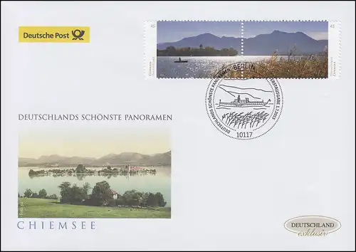 3162-3163 Panorama Chiemsee, Zusammendruck auf Schmuck-FDC Deutschland exklusiv