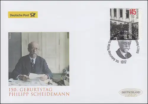 3165 Philipp Scheidemann - Aufruf zur Republik, Schmuck-FDC Deutschland exklusiv