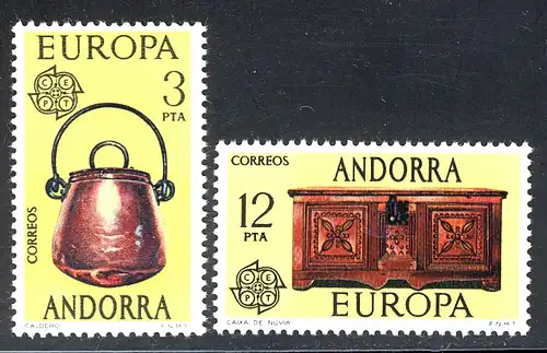 Europaunion 1976 Andorra (Spanische Post) 101-102, Satz ** / MNH