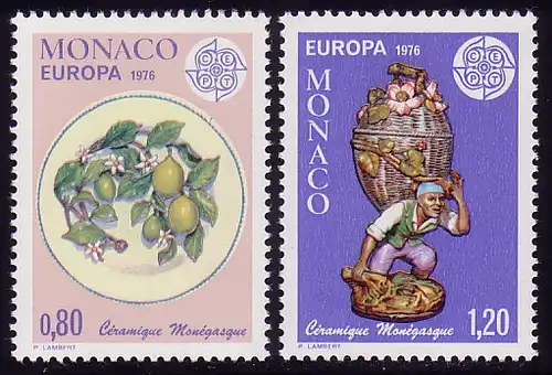 Union européenne 1976 Monaco 1230-1231, phrase ** / MNH