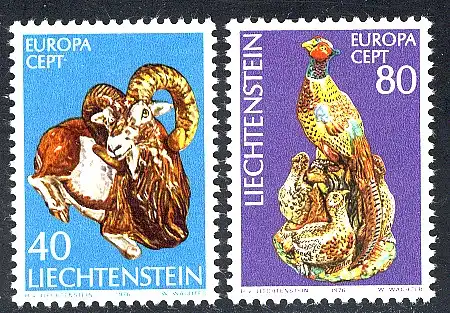 Union européenne 1976 Liechtenstein 642-643, taux ** / NH