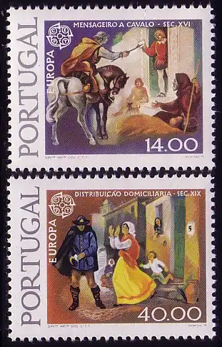 Europaunion CEPT 1979 Portugal 1441-1442x (normales Papier), Satz ** / MNH