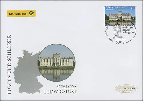 3128 Schloss Ludwigslust, selbstklebend, Schmuck-FDC Deutschland exklusiv