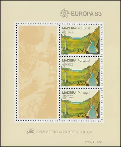 Portugal-Madeira Block 4 Europaunion CEPT Bewässerungskanäle / Levadas, **/MNH