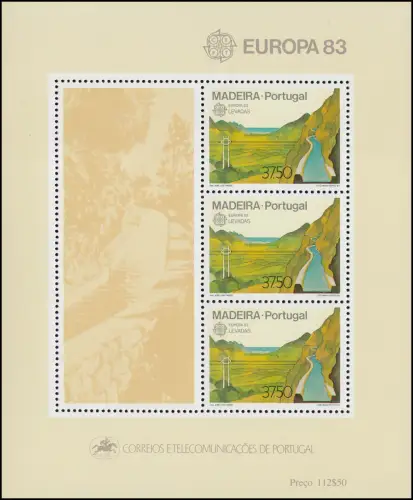 Portugal-Madeira Block 4 Union européenne CEPT Canaux d'irrigation / Levadas, **/MNH