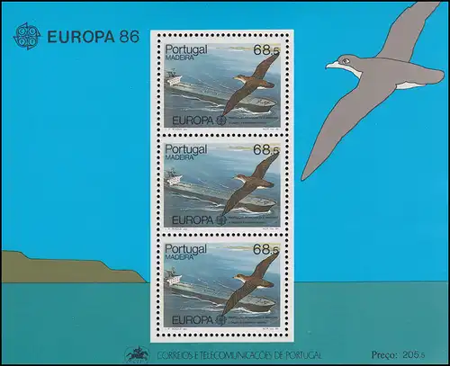 Portugal-Madeira Block 7 Europaunion CEPT Natur- und Umweltschutz, ** / MNH