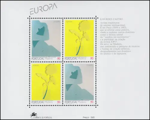 Portugal-Madeira Block 13 Union européenne CEPT Art contemporain 1993, ** / MNH