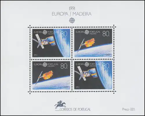 Portugal-Madeira Block 12 Europaunion CEPT Europäische Weltraumfahrt, ** / MNH