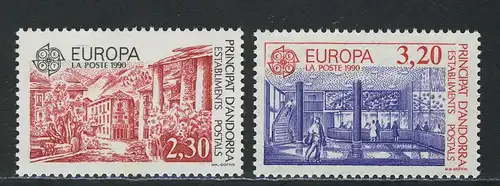 Europaunion 1990 Andorra (Französische Post) 409-410, Satz ** / MNH