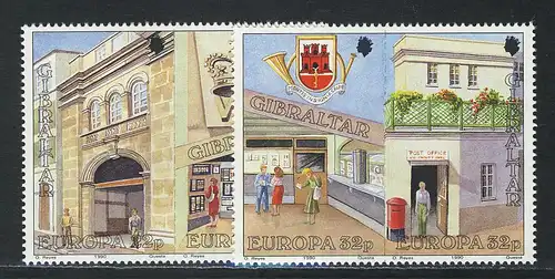 Europaunion 1990 Gibraltar 590-593, Paare als Satz ** / MNH