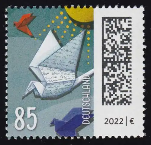 3645 Monde des lettres: Pigeon-lettre 85 cents, collant en rouleau, ** frais de poste
