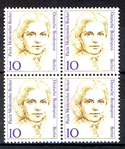 806 Frauen 10 Pf Viererblock ** postfrisch