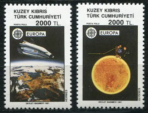 Europaunion 1991 Türkisch-Zypern 303-304, Satz aus Block 9 ** / MNH