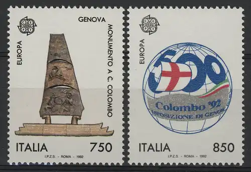 Union européenne 1992 Italie 2213-2214, phrase ** / MNH