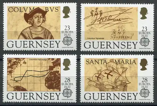 Europaunion 1992 GB-Guernsey 549-552, Satz ** / MNH