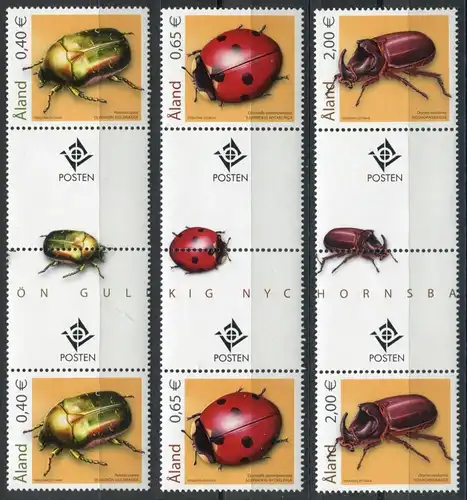 Aland 259-261ZW Käfer 2006 - waagerechte Zwischenstegpaare, Satz** / MNH