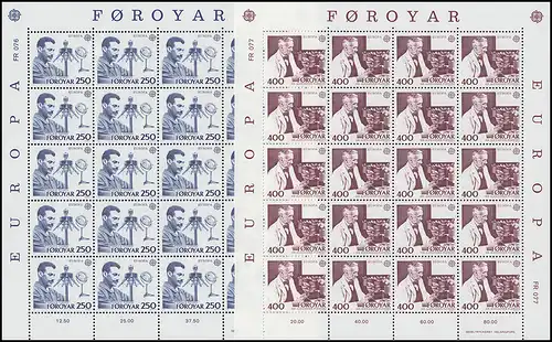 Danemark-Févriers 84-85 Union européenne CEPT 1983 - Taux de petites feuilles ** / MNH