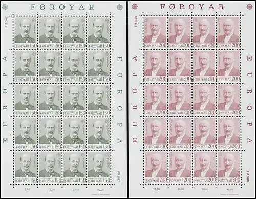 Dänemark-Färöer 53-54 Europaunion CEPT 1980 - Kleinbogen-Satz ** / MNH