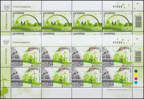 Zypern (griechisch) 1348-1349A Europaunion CEPT Umwelt - Kleinbogen-Satz **/MNH