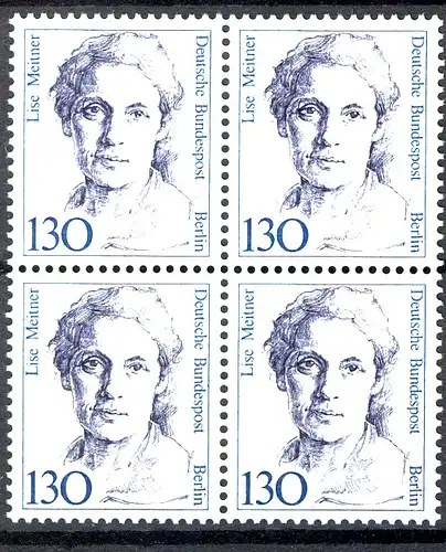 812 Frauen 130 Pf Viererblock ** postfrisch
