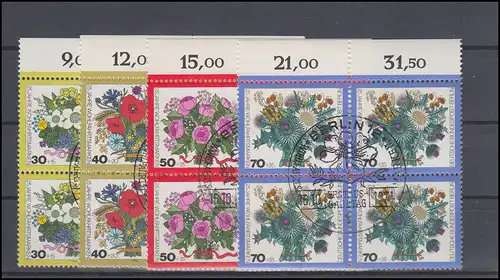473-476 Wofa Blumenstraus 1974, OR-Quatrierblocks, Kit ESSt Berlin