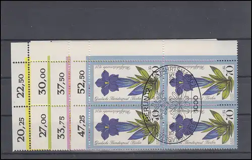 510-513 Wofa Alpenblumen 1975, ER-Vbl. oben rechts,  Satz ESSt Berlin