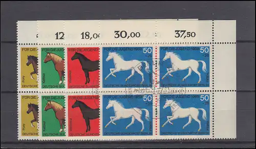 326-329 Jugend Pferde 1969, ER-Vbl. oben rechts, Satz ESSt Berlin