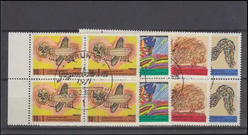 386-389 Jeunes Dessins pour enfants 1971, Quatre blocs, ensemble ESSt Berlin