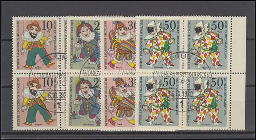 373-376 Wofa Marionettes 1970, 4 blocs, ensemble ESSt Berlin
