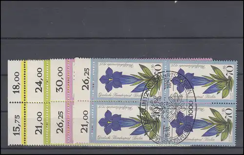 510-513 Wofa Fleurs alpines 1975, blocs OR, ensemble ESSt Berlin