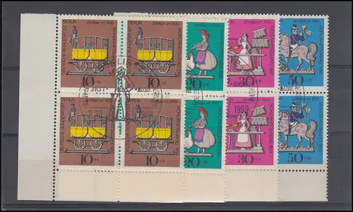 348-351 Wofa Zinnfiguren 1969, ER-Viererblöcke unten links, Satz ESSt Berlin