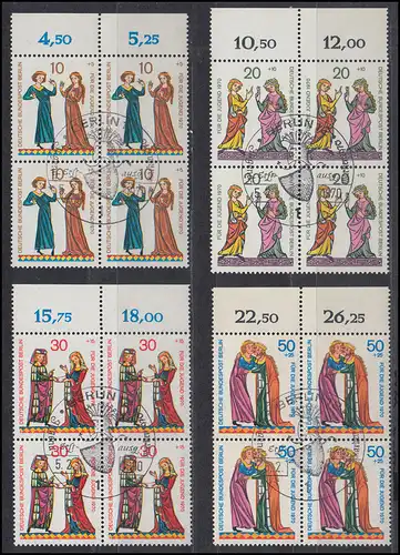 354-357 Jeunes Minnessistes 1970, blocs OR, avec PLF 354I, ensemble ESSt Berlin