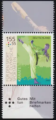 3544 Aide sportive Karate 155 centimes, de MH 120, ** frais de port