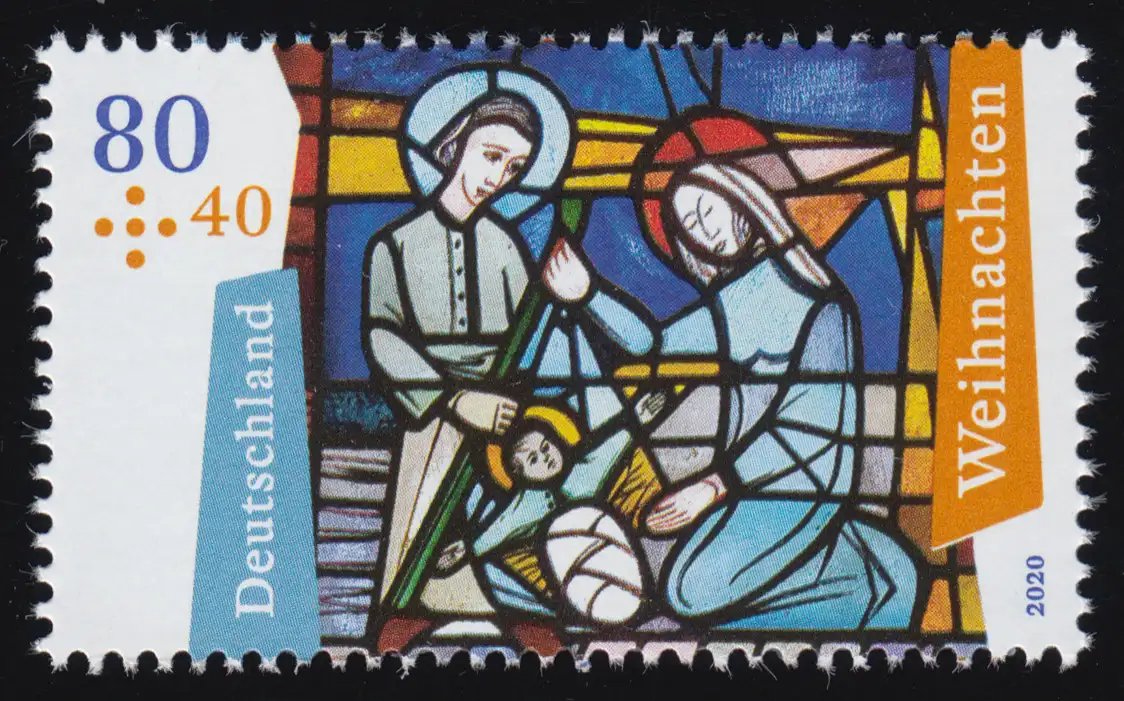 3571 Noël Fenêtre de l'église naissance du Christ, collant humide, ** post-fraîchissement