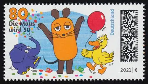 3596 Die Sendung mit der Maus, nassklebend, postfrisch **