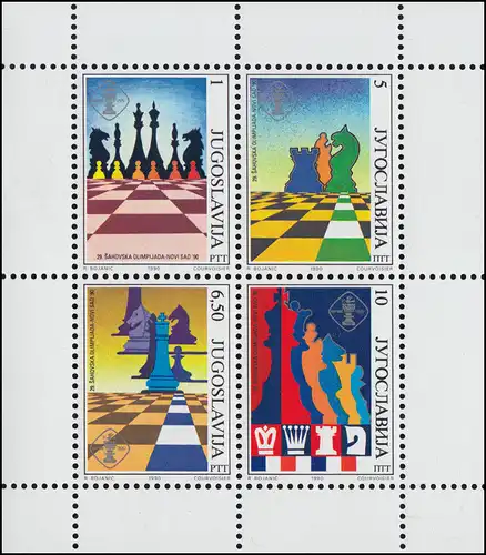 Jugoslawien Block 38 Schach-Olympiade 1990, gezähnt, ** / MNH