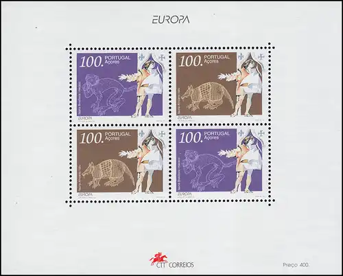 Portugal-Azoren Block 14 Europaunion CEPT Entdeckungen und Erfindungen, ** / MNH