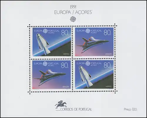 Portugal-Açores Bloc 12 Union européenne CEPT Espace européen, ** / MNH