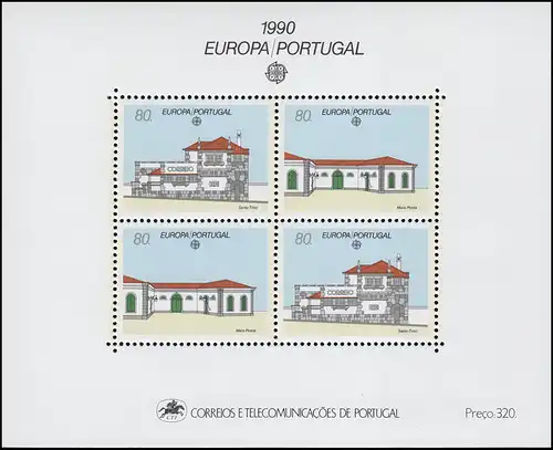 Portugal Block 71 Europaunion CEPT: Postalische Einrichtungen 1990, ** / MNH