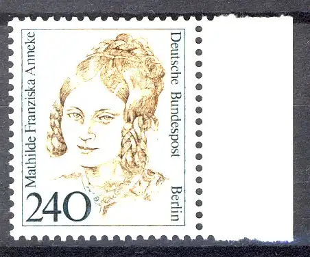 827 Frauen 240 Pf Seitenrand re. ** postfrisch