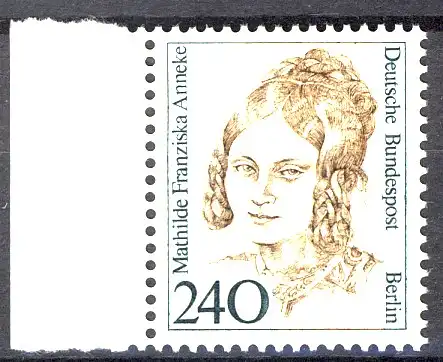 827 Frauen 240 Pf Seitenrand li. ** postfrisch