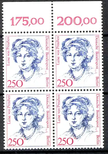 845 Frauen 250 Pf OR-Viererbl. ** postfrisch